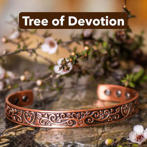Brazalete de Aleación de Cobre con Diseño de Árbol de la Devoción, Estilo Vintage, Patrón de Planta, Joyería Unisex, Regalo, Nuevo Brazalete de Cobre Curativo para la Muñeca - Product Image 1