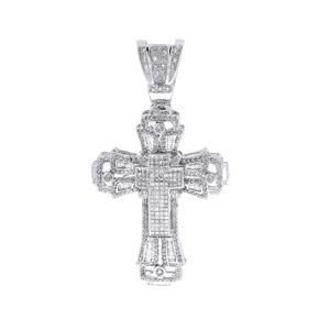 จี้เพชร VVS แบบสั่งทำพิเศษ รูปทรงกากบาท ประดับเพชรแบบคลาสสิก ชุบทอง รับรองโดย GIA ทรงบริลเลียนท์คัต สำหรับทั้งชายและหญิง ราคาดีที่สุด - Product Image 1