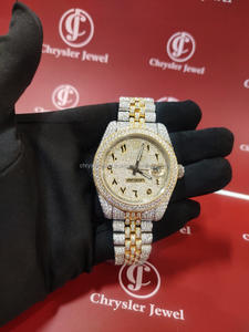 Montre en diamant de Moissanite de testeur de diamant de passe personnalisé de luxe montres de poignet mécaniques en acier inoxydable Buss Down - Product Image 6