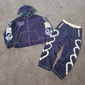 Ensemble tissé décontracté pour homme, style hip-hop, hiver, uni, personnalisé, deux pièces, 100% laine, séchage rapide, qualité supérieure, fabriqué au Pakistan - Product Image 2