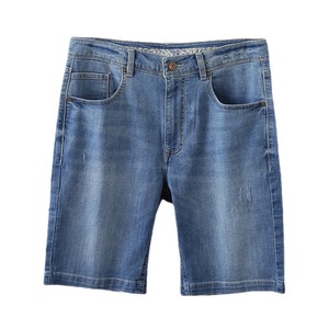 Shorts de Mezclilla para Hombre, Modernos, Azules, Casuales, con Diseño Ajustado, Tela de Algodón Elástica y Múltiples Bolsillos - Product Image 3