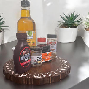 Bandeja de Servicio de Desayuno de Madera Aaliyan Impex al por Mayor, Diseño Floral, Asas Ergonómicas para Hoteles, Casas de Huéspedes y Resorts - Product Image 2