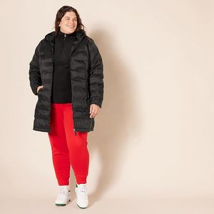 Women's <b>Black</b> <b>Long</b> Hooded Puffer Jacket Quilted Down <b>Coat</b> Windproof Zip Up Winter Outerwear - Product Image 6