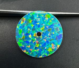 Lab Created Flat Cut Opal Watch Dial 24.5 mm One Sided <b>Polished</b> <b>Face</b> 0.7mm Thick 2mm Center Hole AK Gems - Product Image 1