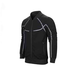 Conjunto Deportivo Gris para Hombre, Manga Larga, Cierre de Cremallera, Cuello Alto, Pantalones Deportivos Casuales, Transpirable, Color Sólido, Ropa Deportiva para Otoño - Product Image 6