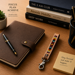 Porte-clés en cuir perlé fait main avec clip métallique, en cuir de vachette véritable, bracelet géométrique, style vintage ethnique bohème, support de clés de poche - Product Image 3