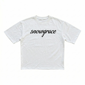 เสื้อยืดคอตตอนสีขาว Snowgrace แขนสั้น คอกลม ทรงปกติ สำหรับผู้ชาย สไตล์ลำลอง พิมพ์ลายตัวอักษรด้านหน้า - Product Image 1
