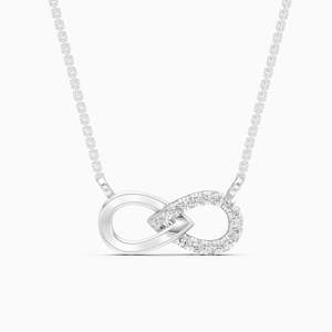 สร้อยคอเพชรแล็บโกรว์รูปอินฟินิตี้สำหรับใส่ทุกวัน น้ำหนัก 0.11 กะรัต ทำจากทอง 9K สีเหลือง ขาว และโรสโกลด์ - Product Image 3