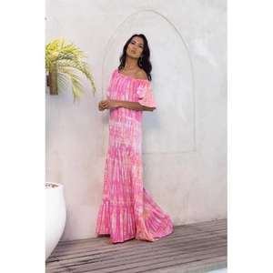 Vestido Casual para Mujer, Diseño Floral, Hombros Descubiertos, Largo hasta la Rodilla, Silueta Holgada, ODM, Diseñado para Elegancia y Comodidad - Product Image 3