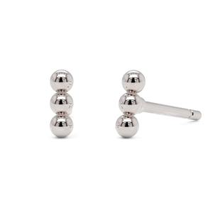 Pendientes Minimalistas de Barra Esférica de Oro Sólido 9K 10K 14K 18K, Joyería Elegante y Delicada para Uso Diario, Regalo para Mujeres y Niñas - Product Image 4