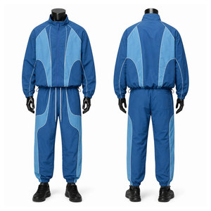 Nouveau design, survêtement 100% nylon, impression par sublimation avec logo personnalisé, ensemble deux pièces surdimensionné, veste et pantalon coupe-vent - Product Image 1