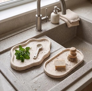 Modern Luxury Travertine <b>Resin</b> Serving Platter Handmade Decorative <b>Epoxy</b> Tray for Fruit Snacks Tea Coffee and Dining <b>Table</b> Pres - Product Image 5