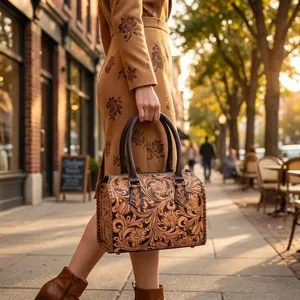 Vintage Women's <b>Handbag</b> Genuine Leather Bags Sling Shoulder Bags Brown Leather <b>Handbags</b> for Women - Product Image 3