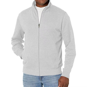 Sweat-shirt à col rond pour homme, 100 % coton, résistant, avec logo personnalisé, design uni, en polaire thermique, fermeture éclair, vêtements d'hiver - Product Image 4