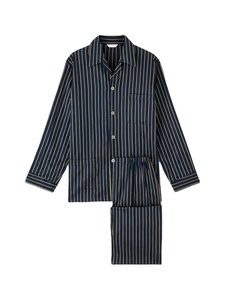 100% coton décontracté classique hommes pyjama ensemble à manches longues bouton chemise pantalon OEM vêtements de nuit vêtements de détente avant Logo en gros en vrac - Product Image 2