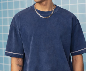 Camisetas de Hombre de Primera Calidad OEM, Tejidas en Algodón 100%, Talla Grande, Estilo Vintage, con Logotipo Personalizado y Serigrafía - Product Image 1