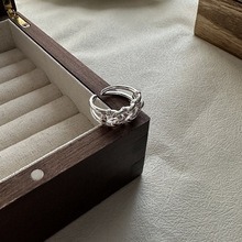 Anillo de plata de ley S925 con nudo de moda coreana, diseño sencillo y exclusivo estilo coreano, anillo de blogger INS, venta al por mayor - Product Image 3
