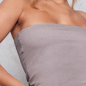 Débardeurs tube en jersey 100 % coton respirant pour femmes, style bandeau, décontractés, sans bretelles, courts, pour l'été, vente en gros - Product Image 6