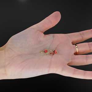 จี้รูปทรงลูกแพร์ประดับทับทิมสีแดงขนาด 7 มม. ตัวเรือนทองคำแท้ 14k สีเหลืองทอง / อัญมณีประจำเดือนกรกฎาคม / พลอยสีแดง / เครื่องประดับนำโชค - Product Image 2