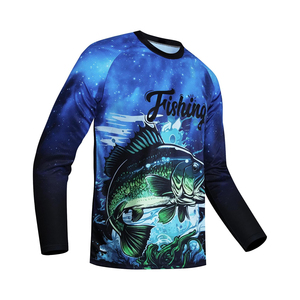 Camisa de Pesca de Manga Larga para Hombre, Impresión por Sublimación, UPF 50, Anti-UV, Poliéster/Nailon, Color Personalizado, Servicio OEM, Ropa para Exteriores - Product Image 1
