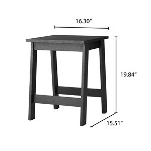 Mesa Auxiliar Cuadrada Pequeña de Madera con Acabado Negro para Muebles de Sala de Estar - Product Image 2