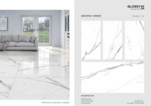 กระเบื้องพอร์ซเลนเคลือบเงาสุดหรู ขนาด 600x1200 มม. รูปแบบขนาดใหญ่ พื้นผิวขัดเงาคุณภาพพรีเมียม สำหรับตกแต่งผนังและพื้นภายในและภายนอกอาคารที่ทันสมัย - Product Image 4