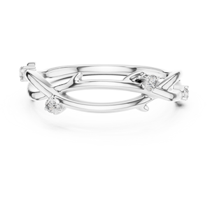 Anillo de Diamantes Cultivados en Laboratorio NATURES EMBRACE, Oro Blanco de 18 Quilates con Baño de Rodio, Corte Brillante, para Mujer, Regalo para Compromiso, Boda o Fiesta - Product Image 4