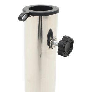 Base per Ombrellone da Patio in Granito Nero e Acciaio Inossidabile, 44,1 Libbre, per Ombrelloni e Basi - Product Image 3