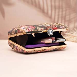 Premium Designer Midnight Garden Bloom <b>Clutch</b> Elegant Floral Handbag for <b>Wedding</b> and Party Occasions - Product Image 3