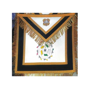 Delantal Masónico de Primera Calidad con Bordados, Modelo 2026, para Capítulo del Arco Real, con Pestañas de Terciopelo Rojo, Delantal para Francmasones - Product Image 4