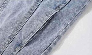 Vestes personnalisées pour hommes, vestes cargo en coton denim, vestes en jean délavé pour hommes, vestes en denim coupe ample avec poignets boutonnés - Product Image 4