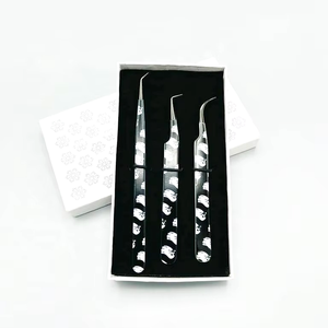 ชุดแหนบต่อขนตาสแตนเลสอย่างดี ลายขาวดำ 3 ชิ้น สำหรับต่อขนตา - Product Image 2