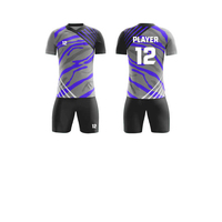 Tenue de football 100% polyester, vêtements de sport, ensembles de maillots d'équipe, maillot et short de football de qualité supérieure pour adultes unisexes