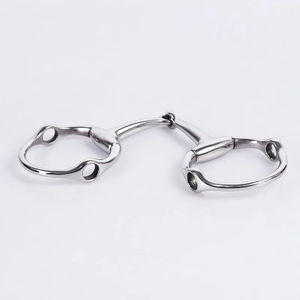Bocado de cuero para caballo con boquilla y anillas de metal plateado para uso ecuestre, bocado para caballo estilo western, equipo ecuestre de la mejor calidad. - Product Image 2