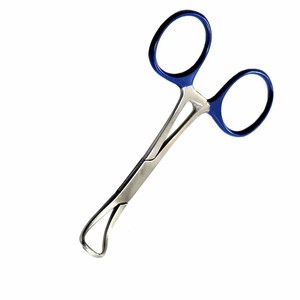 Pinces à serviettes chirurgicales CYNAMED en acier inoxydable avec poignée bleue, certifiées CE Classe I, pour usage chirurgical et dentaire - Product Image 5