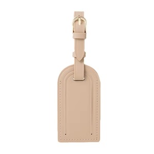 Elegant Full Grain Leather Luggage Tags Classic Minimalist Design Lightweight Water Resistant Genuine Leather <b>Labels</b> for - Product Image 2