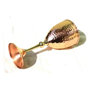 Juego de Copas de Vino de Cobre Puro Martillado, Copas Metálicas con Tallo de Latón, Caliz para Cócteles, Artículos de Bebida de Lujo, Accesorios para Bar, Bodas y Fiestas - Product Image 6