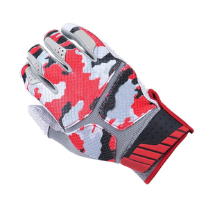 Gants de sport camouflage rouge, blanc et gris, à doigts complets, respirants, longueur poignet, en polyester, style sportif pour le printemps et l'été - Product Image 3