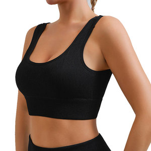 Women's High Quality Full Cover <b>Sports</b> Bra High Yoga Crop Tops Workout Running Vest Solid Pattern Plus Size Fitness <b>Underwear</b> - Product Image 3