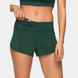Shorts Deportivos de Cintura Alta para Mujer con Bolsillo Oculto, Shorts de Gimnasio, Shorts de Yoga Elásticos, Proveedor OEM - Product Image 1