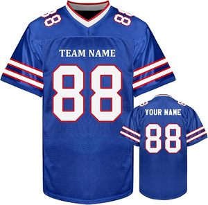 Custom American Football Jersey Men Teal 88 Heat-Transfer Mandarin Collar Mesh Breathable Short Sleeve Team OEM Service Front - Product Image 5