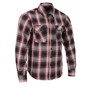 Chemise à carreaux à manches longues pour homme, coupe classique, décontractée, motif tissé, rouge, noir, gris - Product Image 2