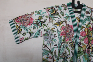 Bata Kimono con Estampado de Dibujos Animados para Mujer, 100% Algodón, Suave y Transpirable, Camisón de Verano Hecho a Mano, Cuello en V, Cintura Elástica, Largo Completo - Product Image 3