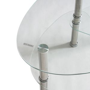 โต๊ะน้ำชาแบบสองท่อนทรงหางปลา ดีไซน์โมเดิร์น หน้าโต๊ะกระจกนิรภัยใส สไตล์วาบิซาบิ โครงเหล็กพับได้ สำหรับใช้ในห้องนั่งเล่น ทำจากอะคริลิก - Product Image 4