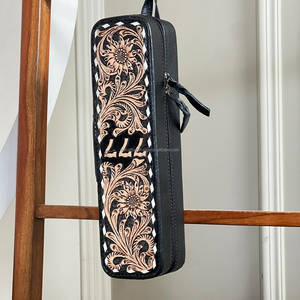 Support pour fer à friser en cuir véritable pleine fleur résistant à la chaleur, design porte-bonheur 777, support pour lisseur Super Septembre - Product Image 4