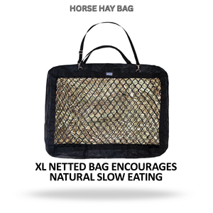 Rectangular Horse Hay Net Bag Portable Slow Feed Mesh Hay Feeder Bag with Adjustable Straps - Product Image 2