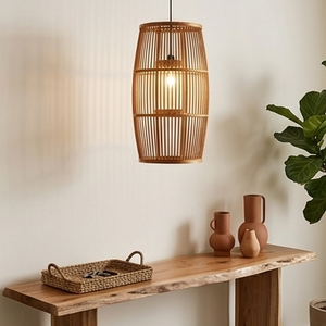 Lámpara colgante de bambú hecha a mano, ecológica, de madera tejida, para decoración de techos en restaurantes, hoteles y hogares. - Product Image 5