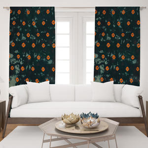 ผ้าม่านพิมพ์ลายไทไดพรีเมียม ผ้าฝ้ายเนื้อนุ่ม สไตล์โบฮีเมียน สำหรับห้องนั่งเล่น ห้องนอน ร้านกาแฟ ขายส่งจากอินเดีย - Product Image 1