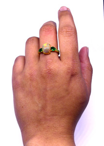 Wedding Wear 925 Sterling Silver <b>Gold</b> Plated Jewelry <b>Opal</b> Gemstone Women Wear Classic <b>Ring</b> - Product Image 6