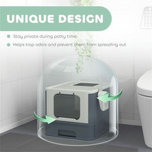 Lettiera per Gatti XL Completamente Chiusa con Pulizia Automatica, Design Carino in Plastica, Facile da Pulire per Gatti di Taglia Grande - Product Image 5